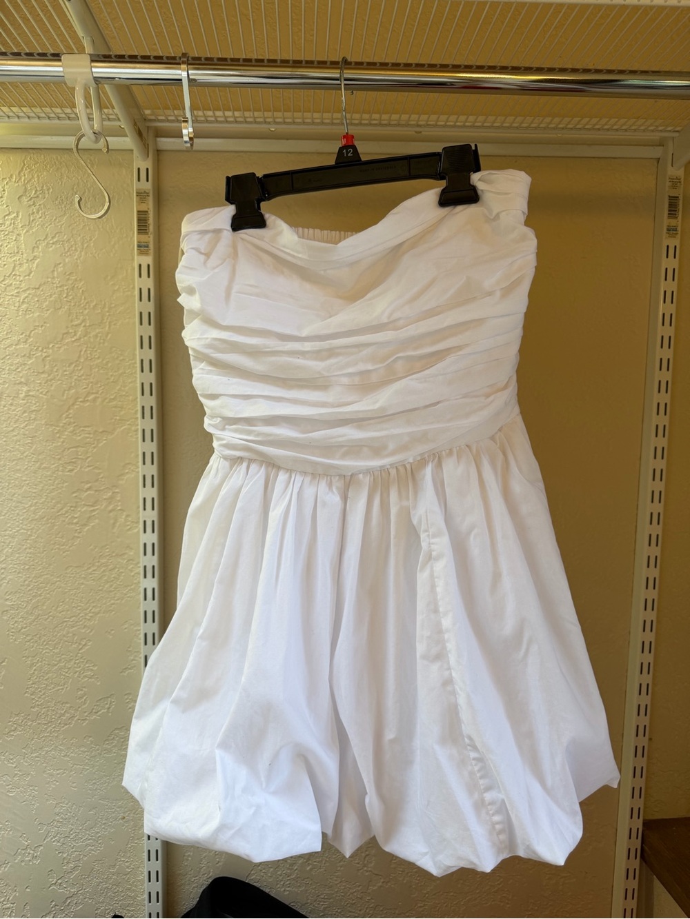 Hollister White Strapless Ruched A-Line Mini Dress